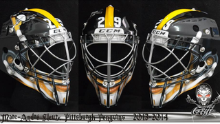 Marc-Andre Fleury's Stadium Series Mask Looks Like A Steelers Helmet